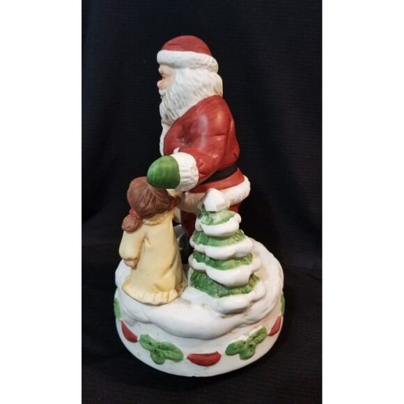 Homco Santa Claus Is Coming To Town Christmas Music Figurine 8"t Porcelain Spins - Picture 4 of 8